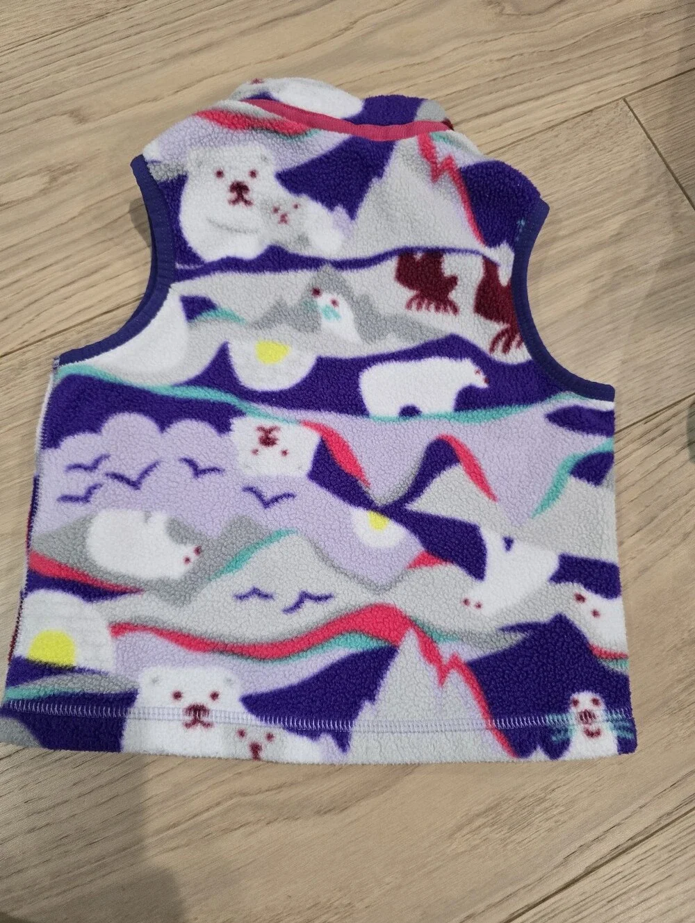 GUC Patagonia Kids Fleece Jacket Purple White Multicolor 2T